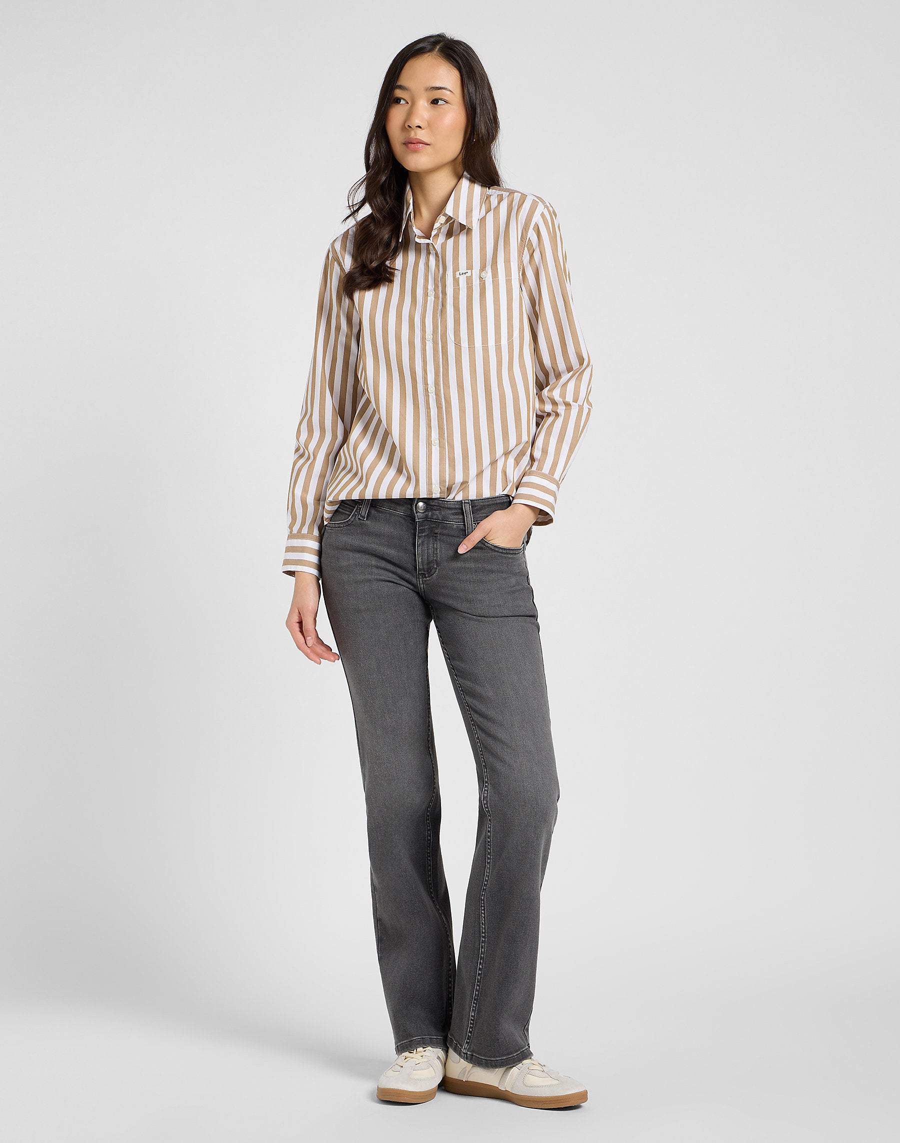Damska Koszula Lee All Purpose Shirt Khaki Stripe 112370988