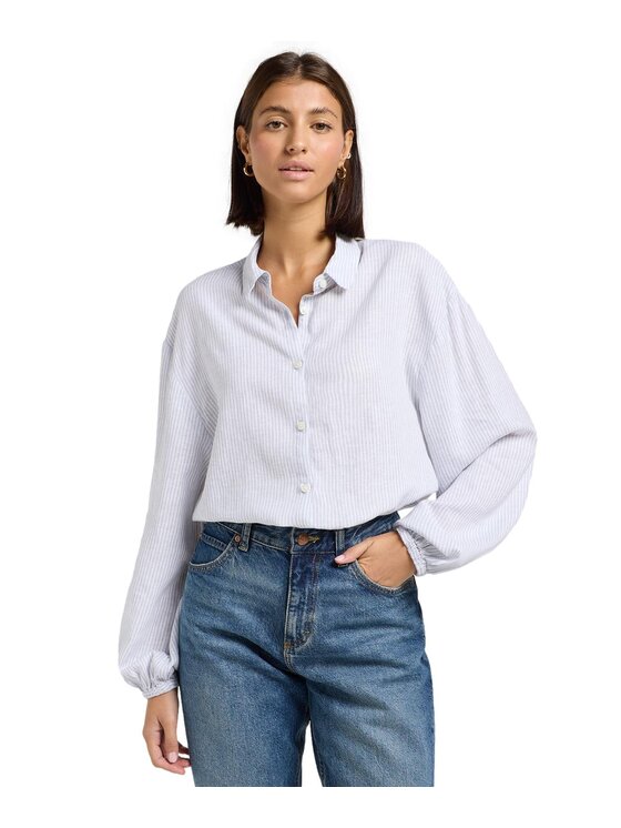 Damska Koszula Lee Blouse With Tie Front Concrete Pinstripe 112363504