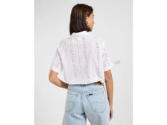 Damska Koszula Lee Camp Tie Sleeve Button Up Bright White 112364115