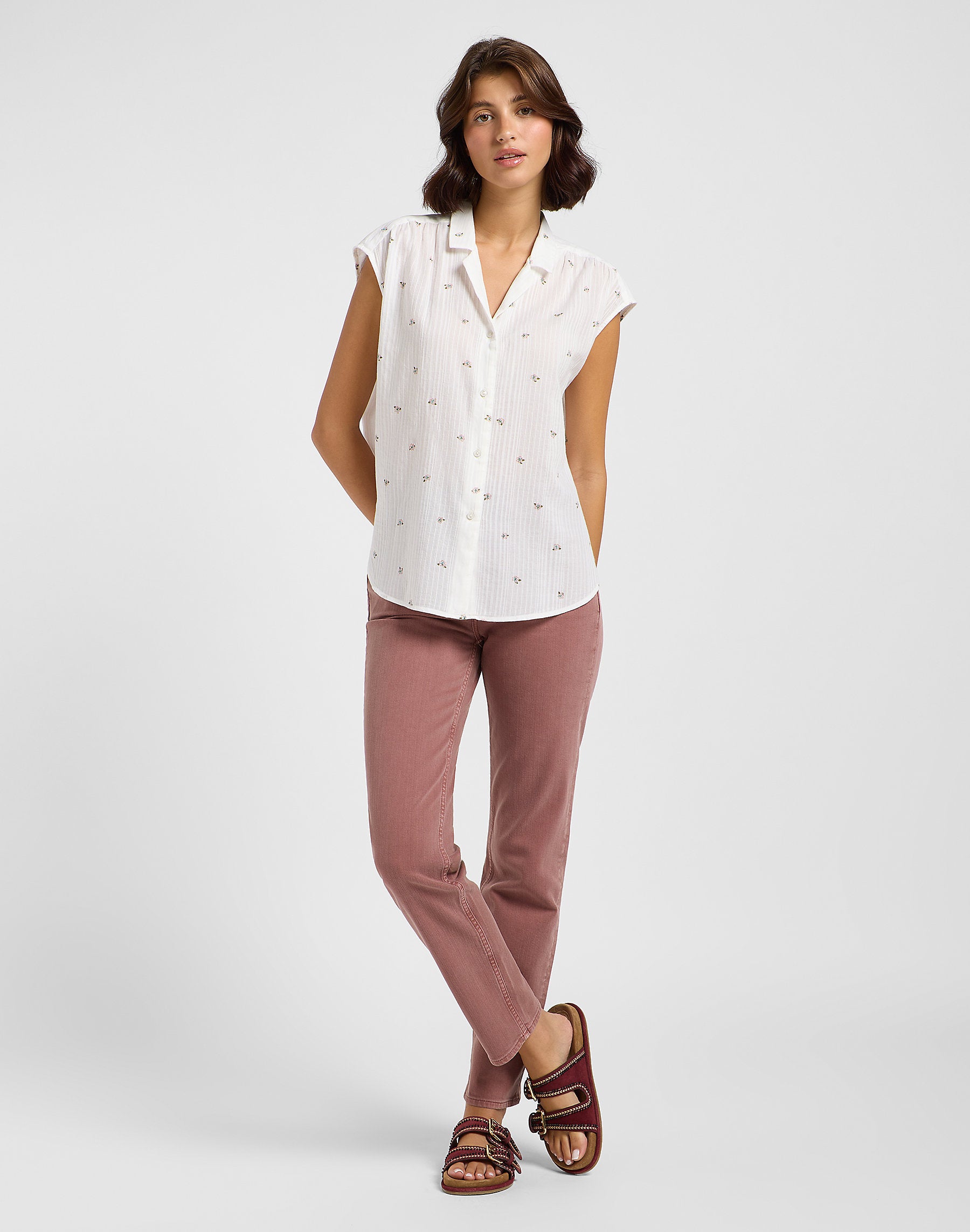 Damska Koszula Lee Cap Sleeve Shirt Grove Floral 112363630