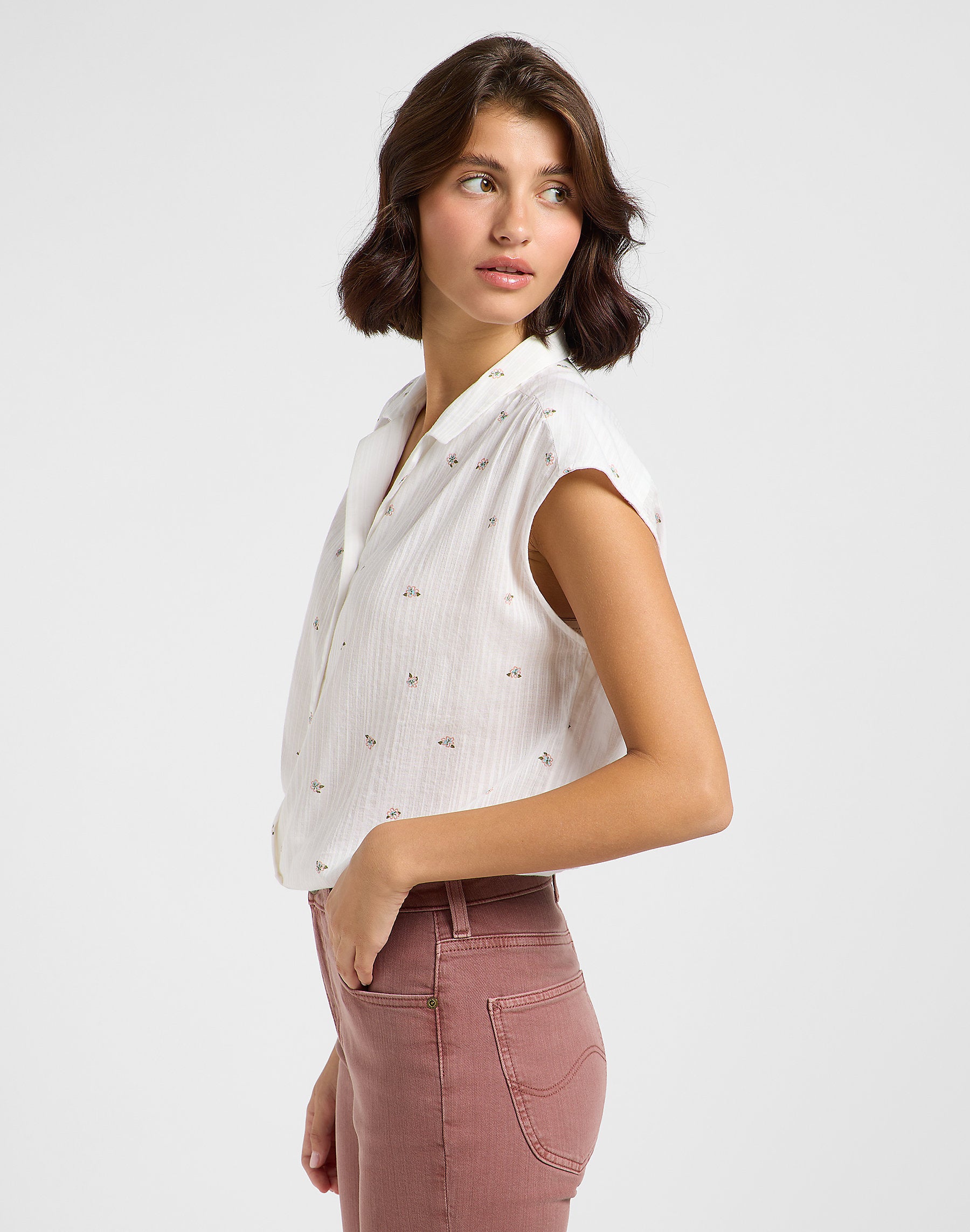 Damska Koszula Lee Cap Sleeve Shirt Grove Floral 112363630