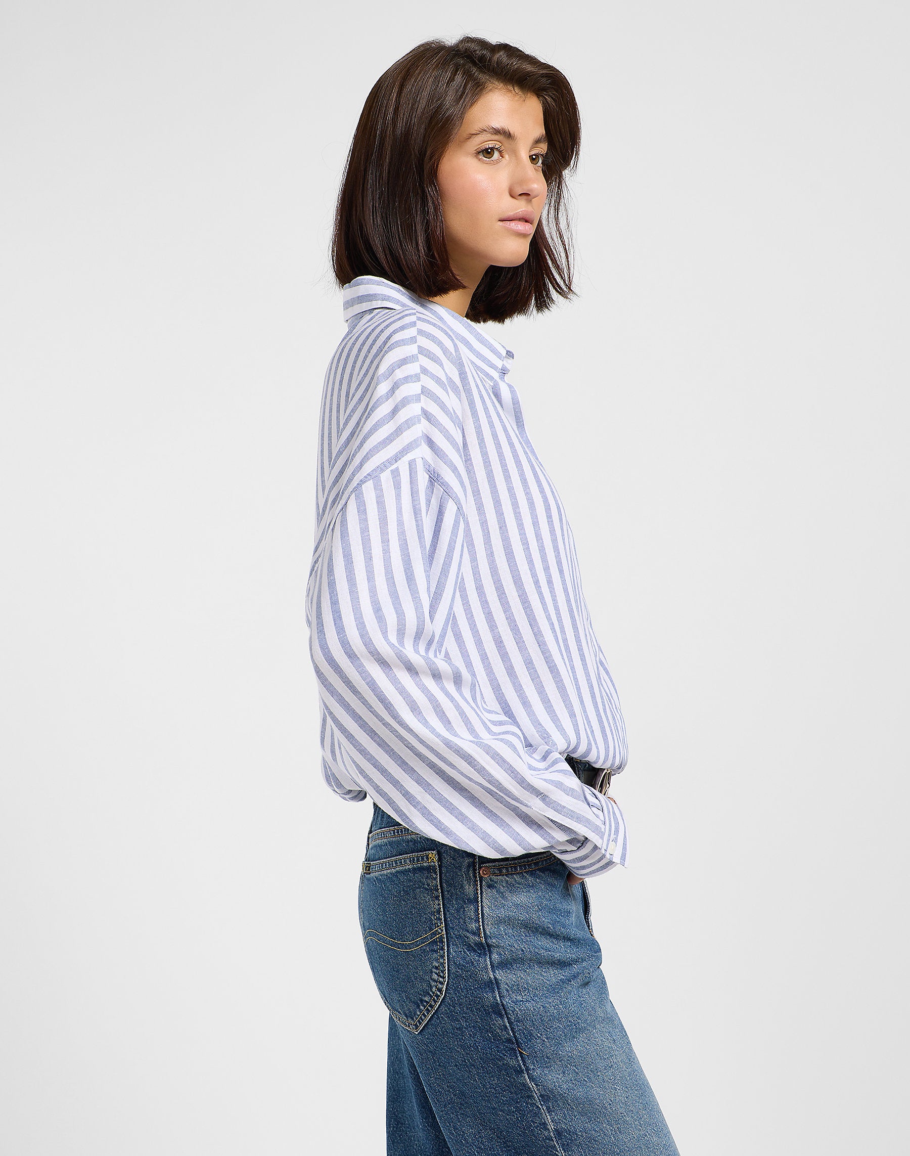 Damska Koszula Lee Elasticated Shirt Surf Blue Stripe 112363503
