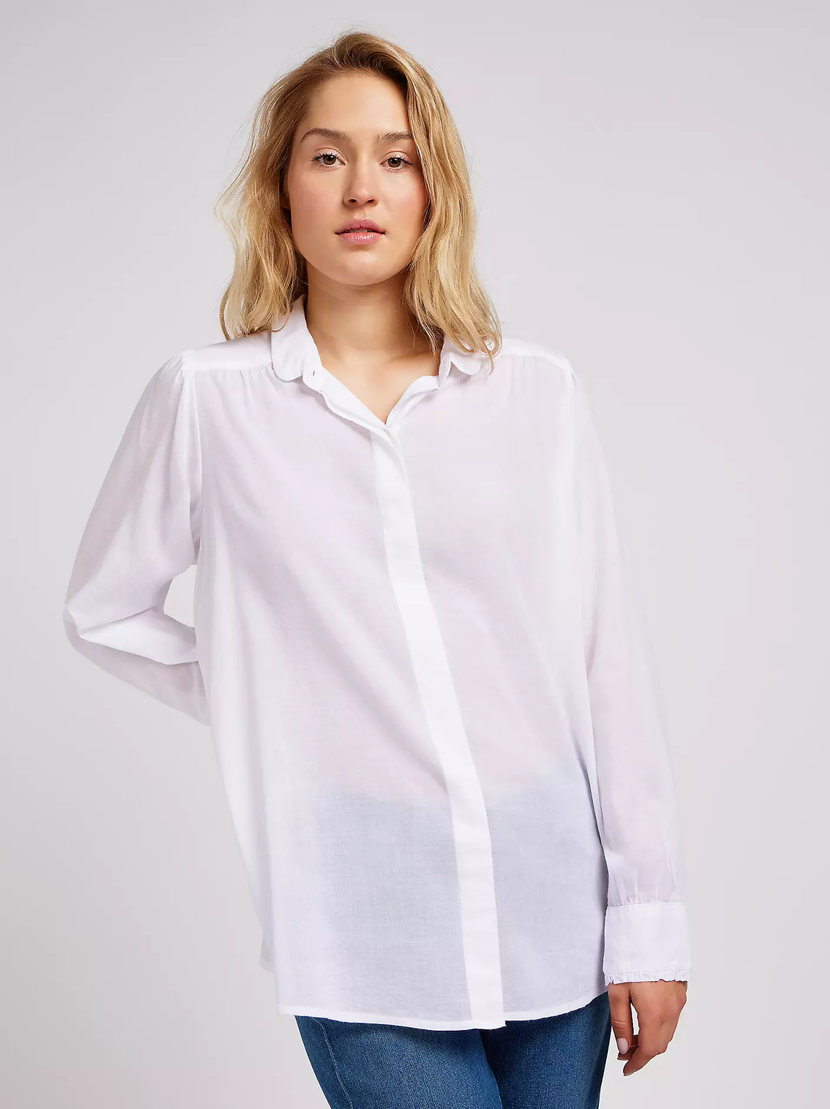 DAMSKA KOSZULA LEE SHIRRED BLOUSE BRIGHT WHITE 112351208