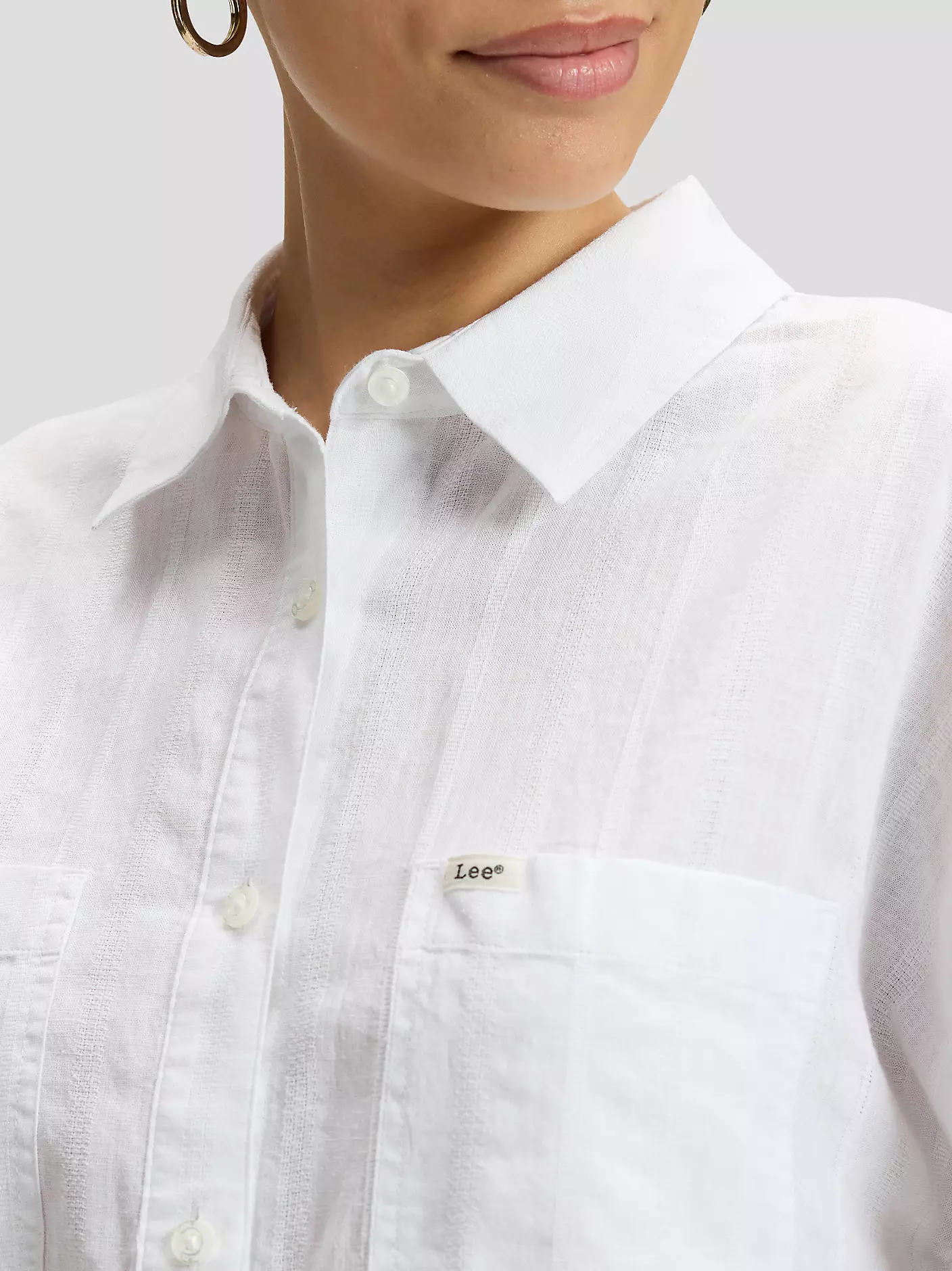 DAMSKA KOSZULA LEE SS LOOSE UTILITY SHIRT BRIGHT WHITE 112376977