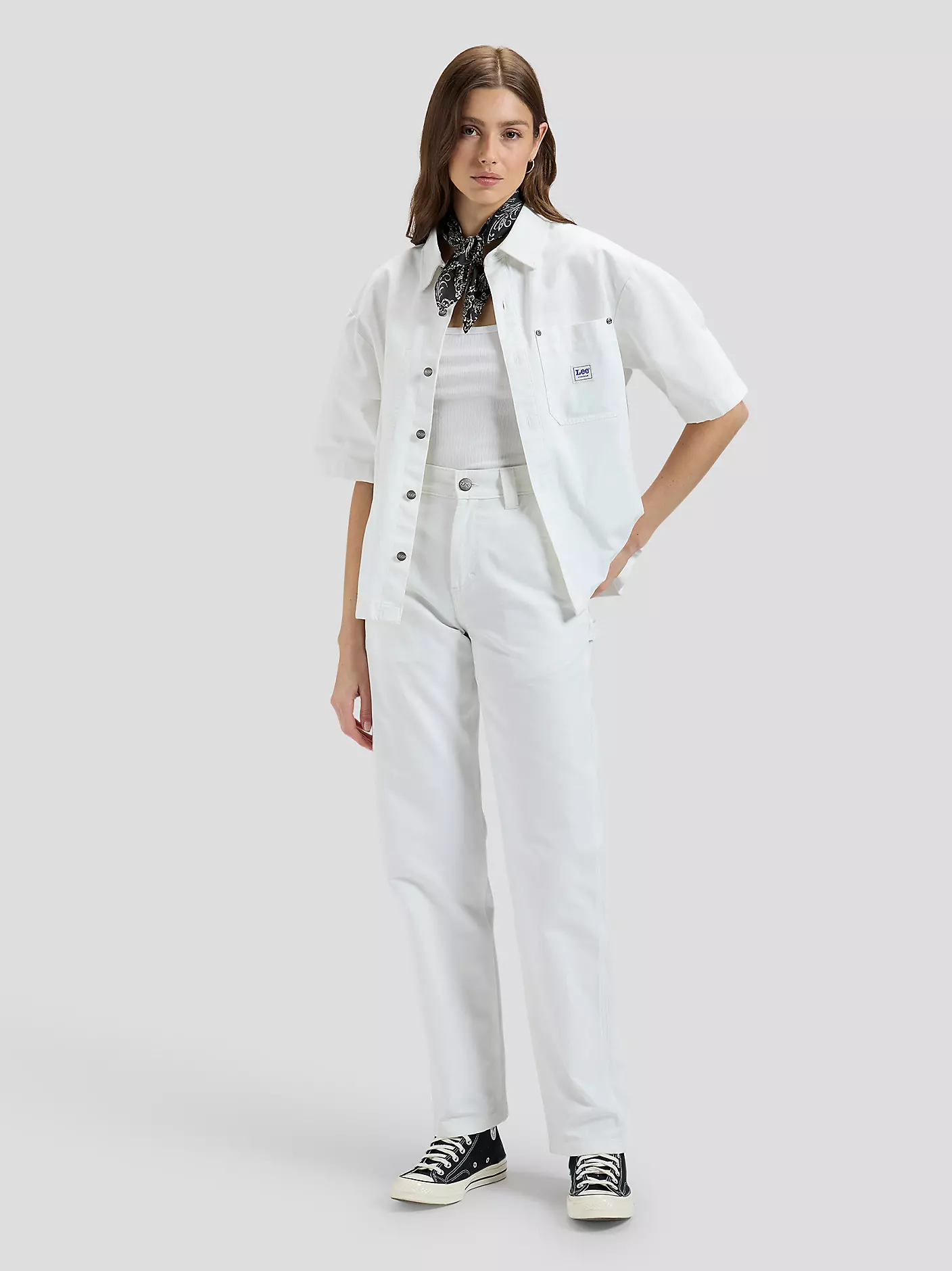 DAMSKA KOSZULA LEE SS WORKWEAR SHIRT BRIGHT WHITE 112376602