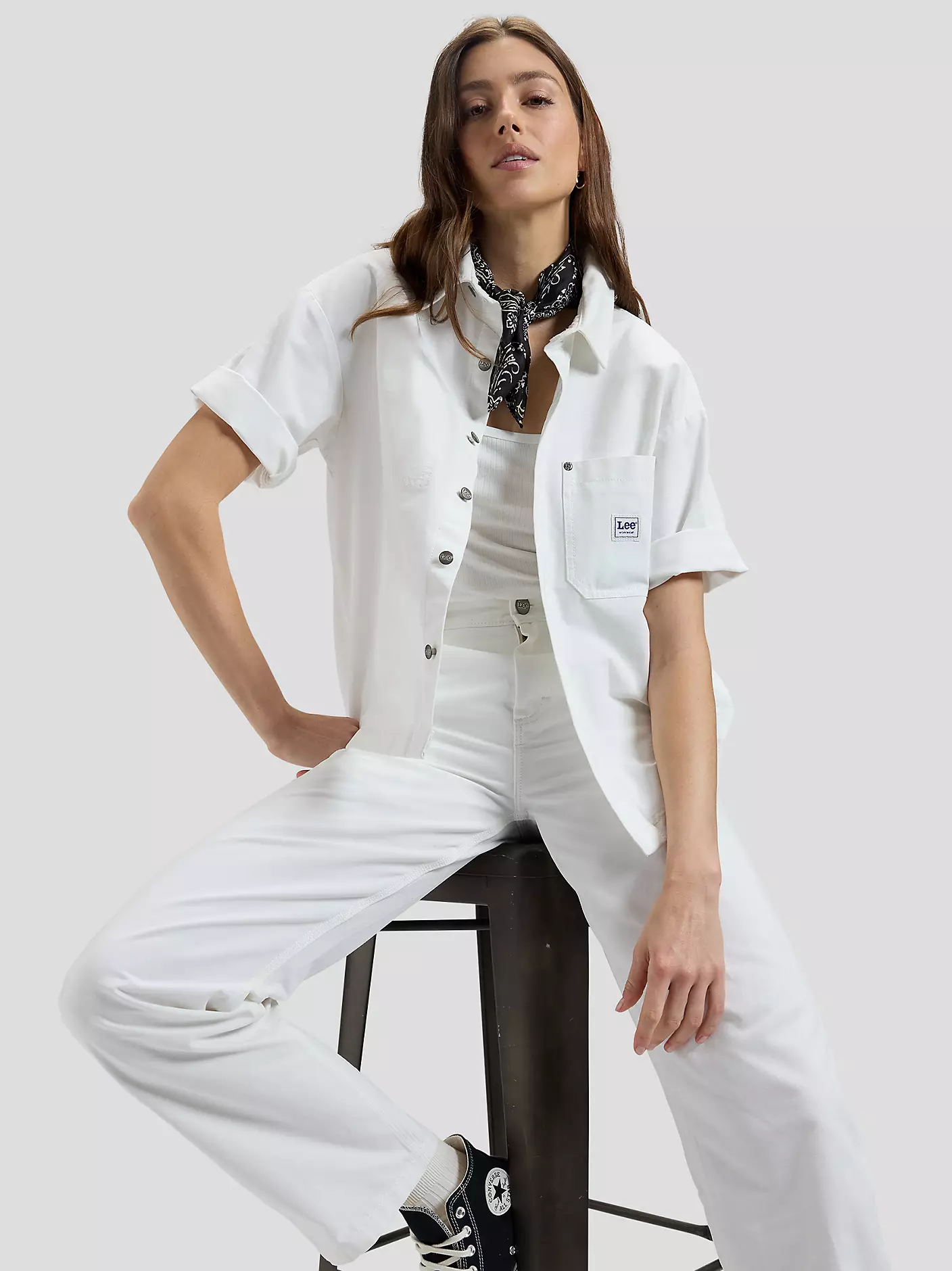DAMSKA KOSZULA LEE SS WORKWEAR SHIRT BRIGHT WHITE 112376602