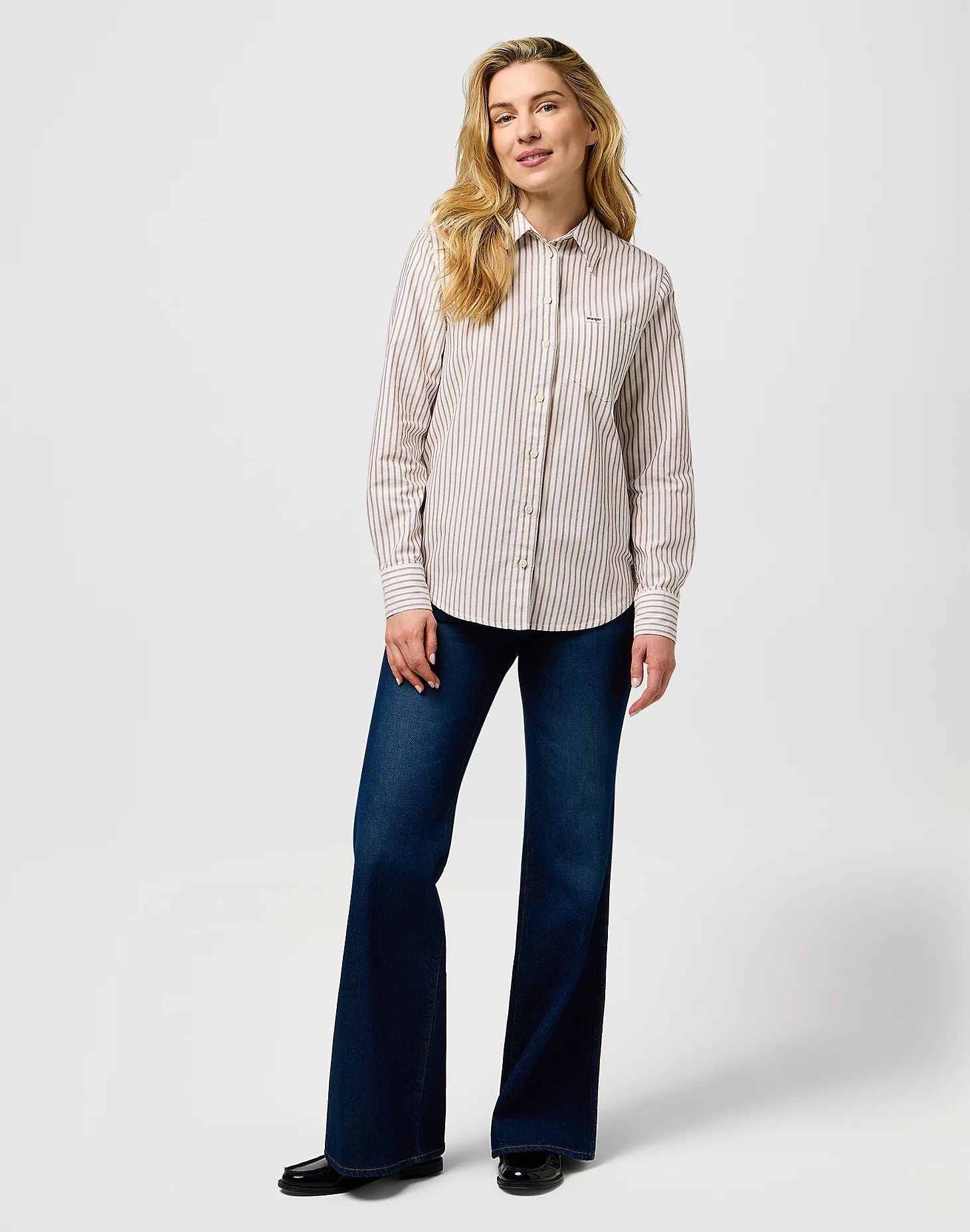 Damska Koszula Wrangler 1 Pkt Shirt Cognac 112370777