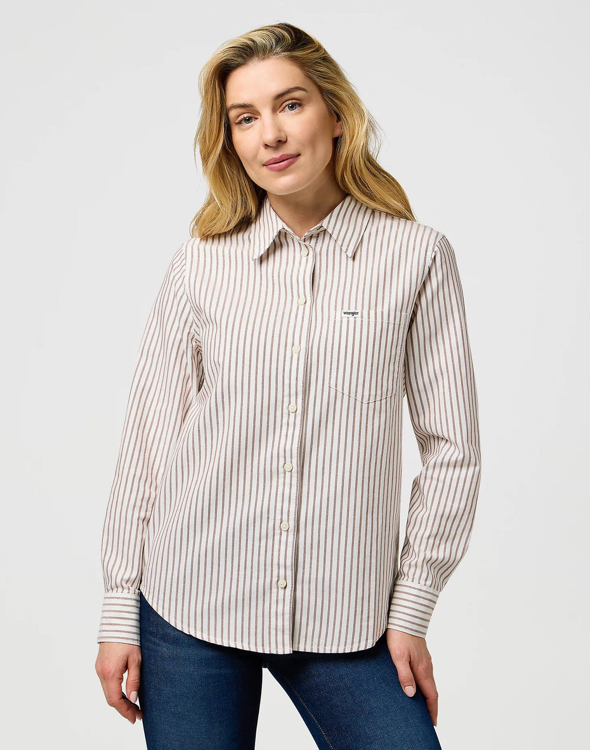 Damska Koszula Wrangler 1 Pkt Shirt Cognac 112370777