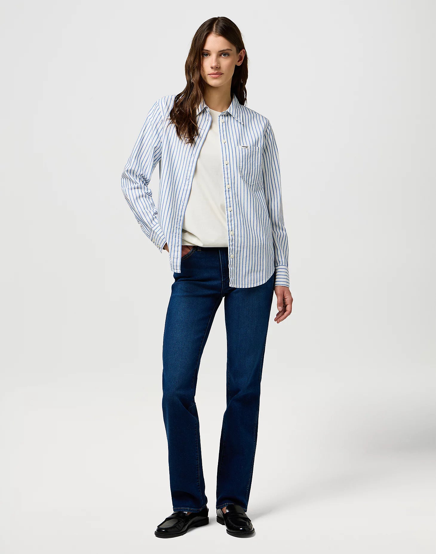 Damska Koszula Wrangler 1 Pkt Shirt Wrangler Blue 112370778