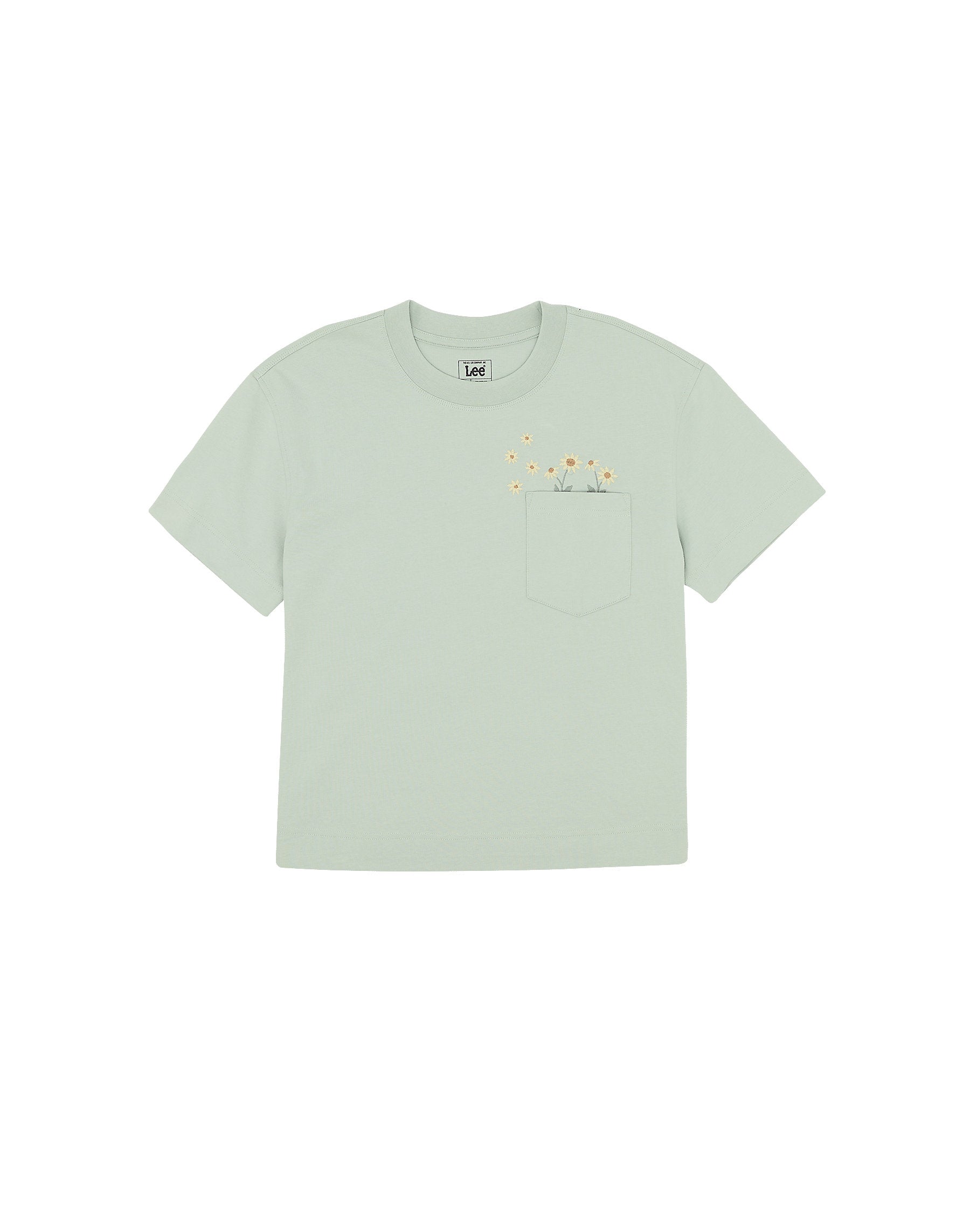 Damska Koszulka Lee Embroidery Pocket Tee Soft Sage 112363833