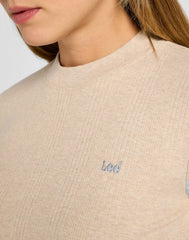 Damska Koszulka Lee Ls Cropped Rib Tee Oatmeal 112355192