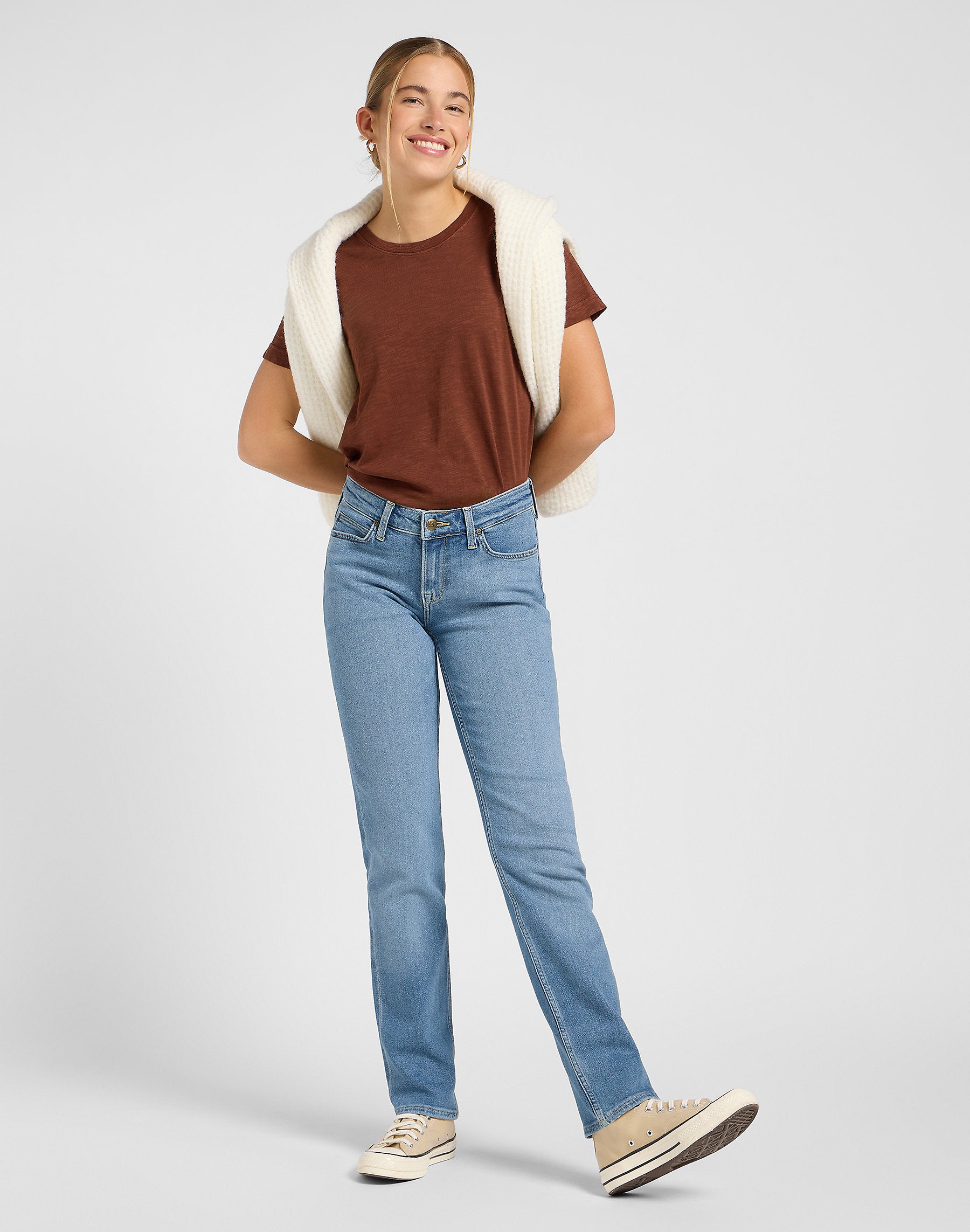 Damska Koszulka Lee Perfect Tee Luxe Brown 112370965