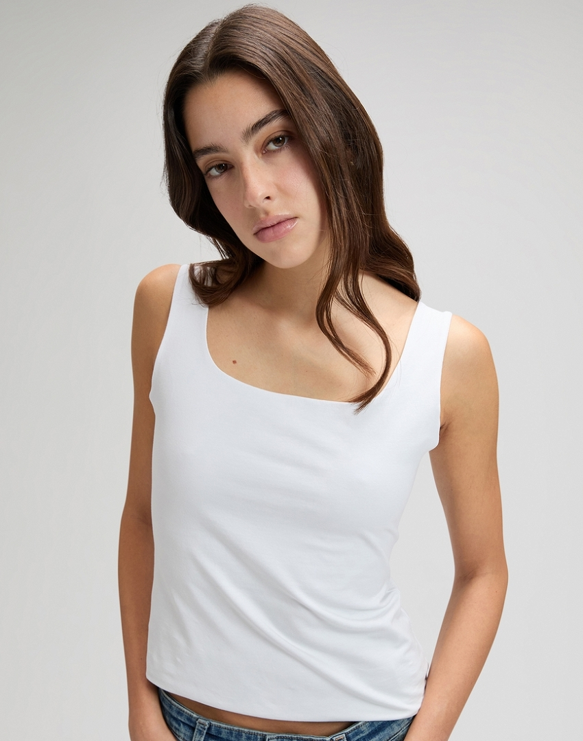 DAMSKA KOSZULKA LEE SQUARE NECK TANK BRIGHT WHITE 112377000