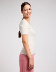 Damska Koszulka Lee SS Henley Ecru 112333722