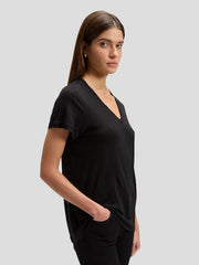 DAMSKA KOSZULKA LEE V NECK TEE BLACK 112378740