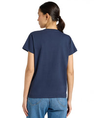 Damska Koszulka Lee V Neck Tee Mood Indigo 112371856