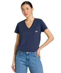 Damska Koszulka Lee V Neck Tee Mood Indigo 112371856