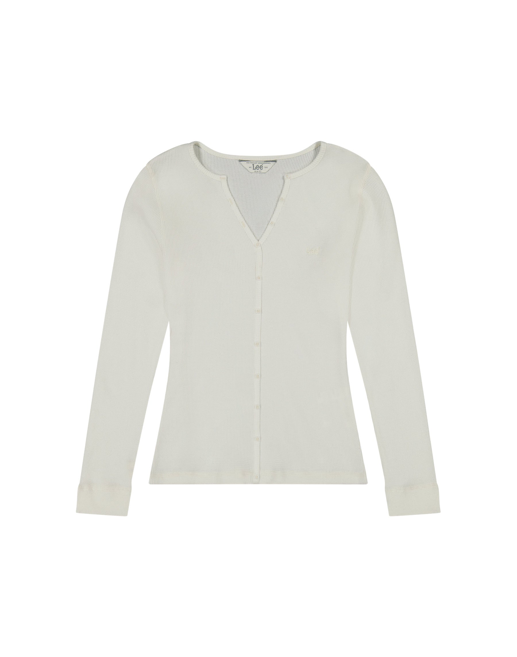 Damska Koszulka Lee Washed Waffle Henley Ecru 112371290