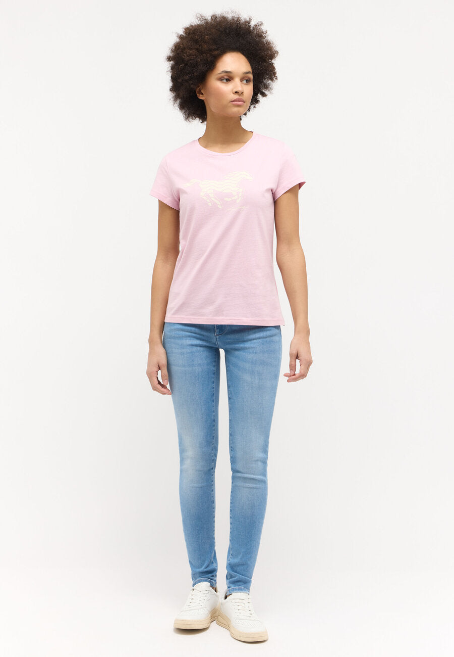 DAMSKA KOSZULKA MUSTANG LOGO T-shirty Loa Cameo Pink 1015161 8064