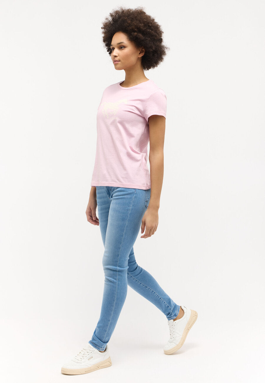 DAMSKA KOSZULKA MUSTANG LOGO T-shirty Loa Cameo Pink 1015161 8064