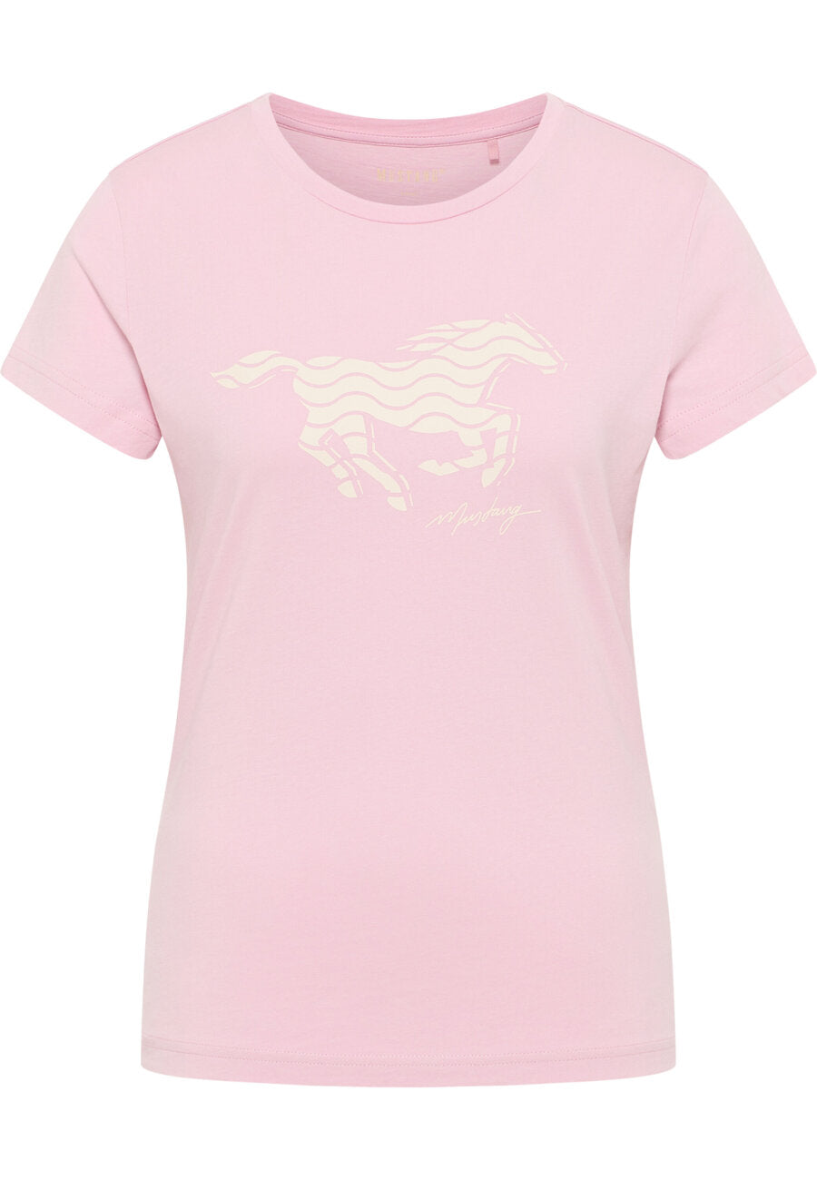 DAMSKA KOSZULKA MUSTANG LOGO T-shirty Loa Cameo Pink 1015161 8064