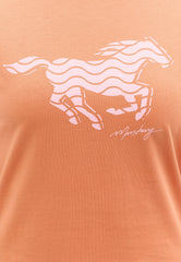 DAMSKA KOSZULKA MUSTANG T-shirty LOGO Loa Dusted Clay 1015161 7265