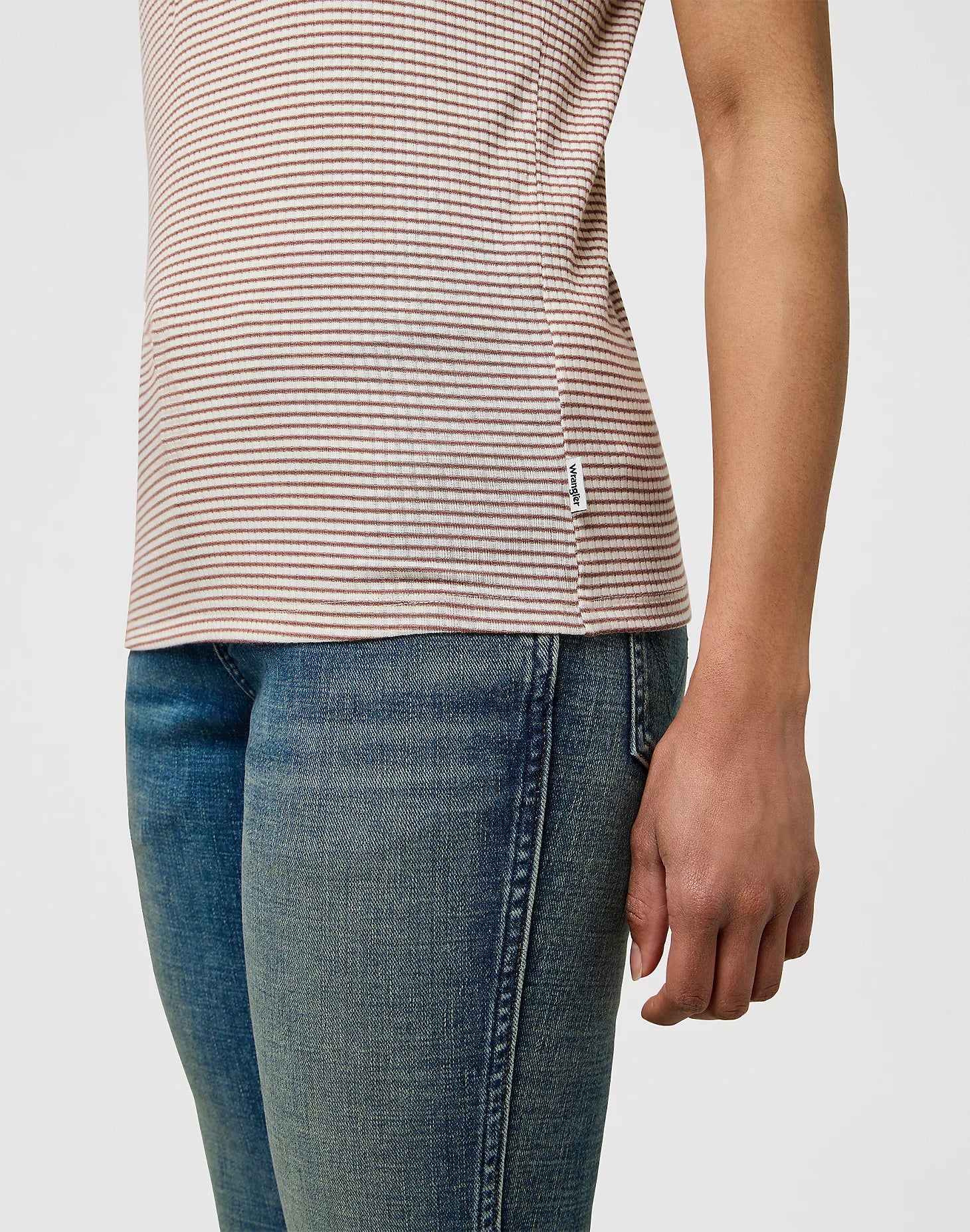 Damska Koszulka Wrangler Femme Knit Henley Cognac 112370741