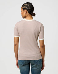 Damska Koszulka Wrangler Femme Knit Henley Cognac 112370741