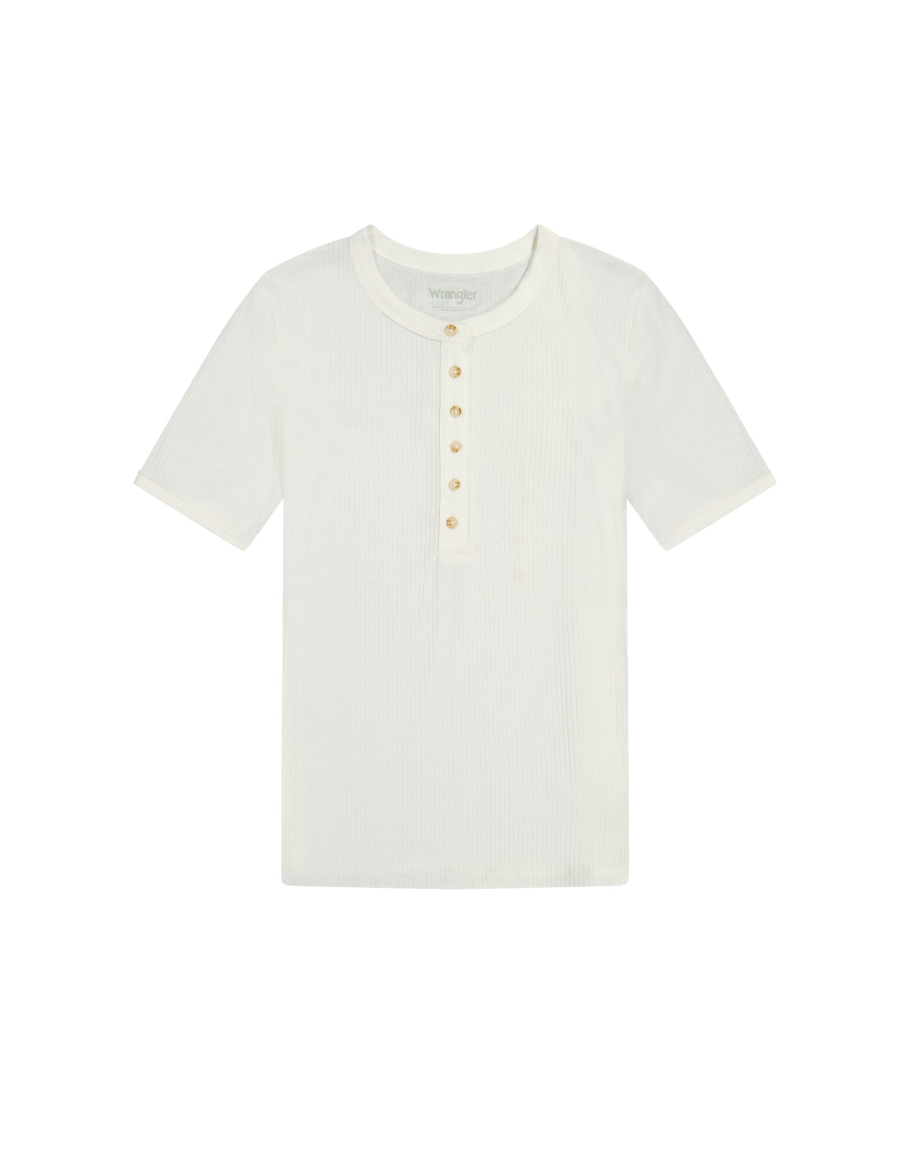 Damska Koszulka Wrangler Femme Knit Henley Worn White 112370743