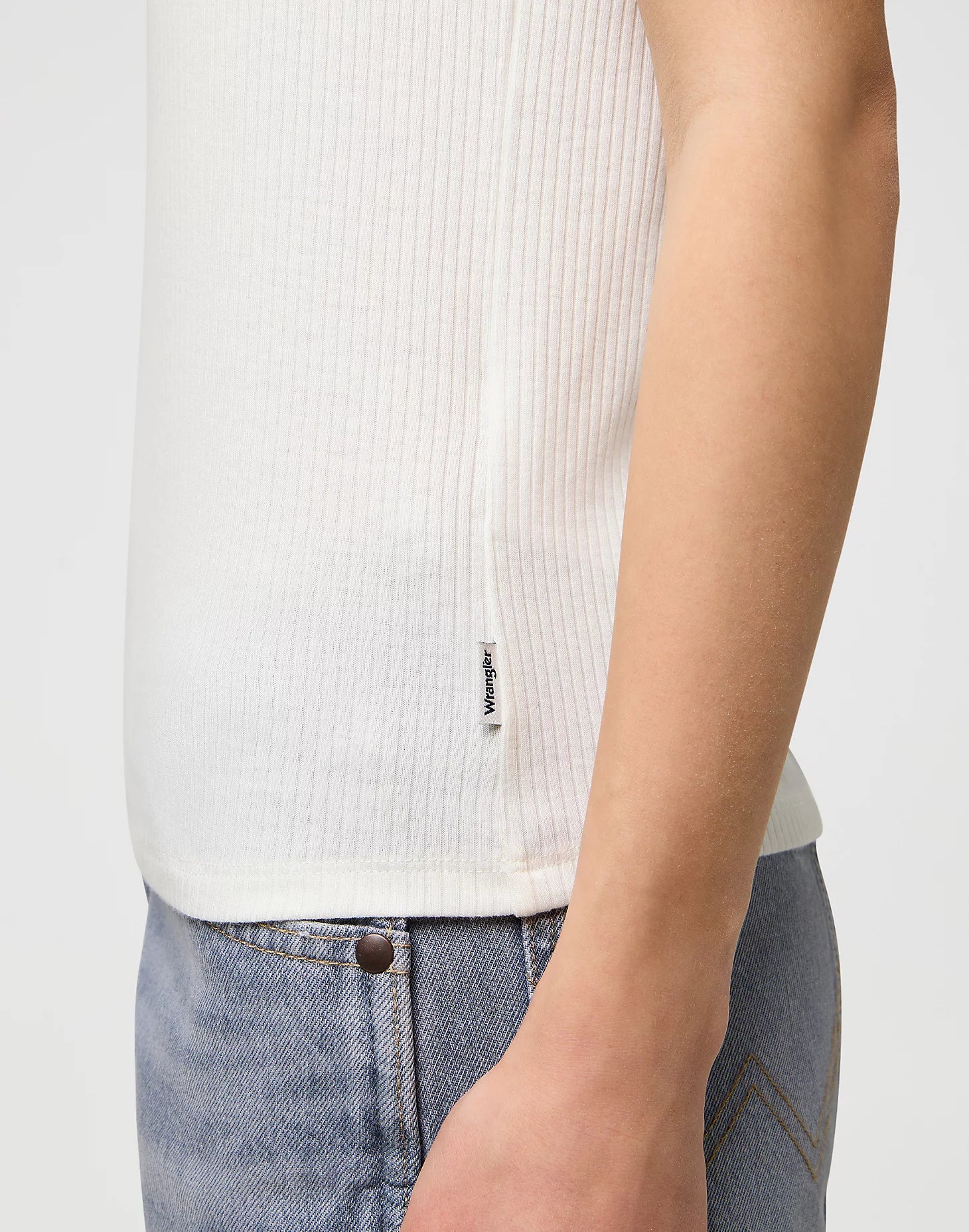 Damska Koszulka Wrangler Femme Knit Henley Worn White 112370743