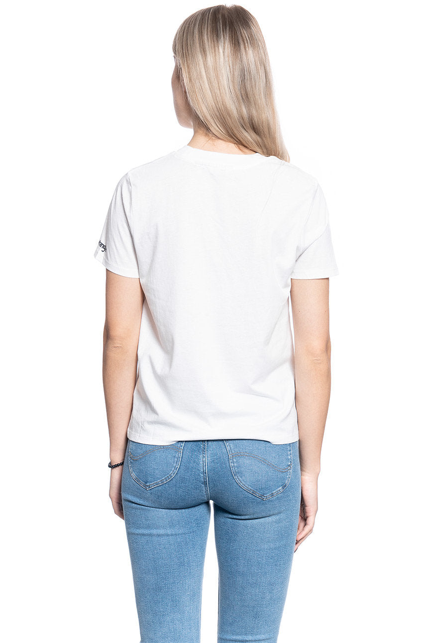DAMSKA KOSZULKA WRANGLER HIGH RIB REGULAR TEE OFF WHITE W7N9EV737 112131986