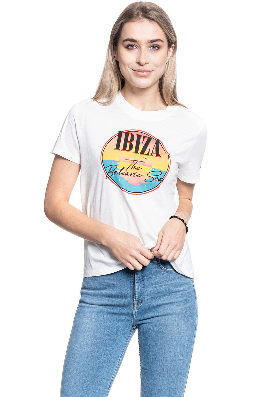 DAMSKA KOSZULKA WRANGLER HIGH RIB REGULAR TEE OFF WHITE W7N9EV737 112131986