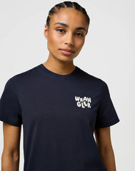 Damska Koszulka Wrangler Sign Off Tee Dark Navy 112370764