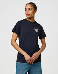 Damska Koszulka Wrangler Sign Off Tee Dark Navy 112370764