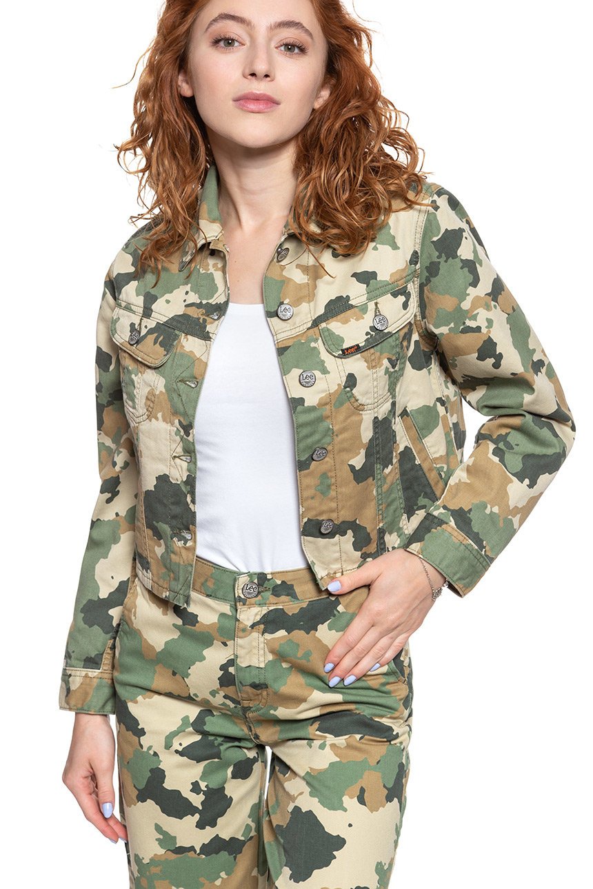 DAMSKA KURTKA JEANSOWA LEE CROPPED RIDER JACKET CAMOUFLAGE L54CCW03 112112756