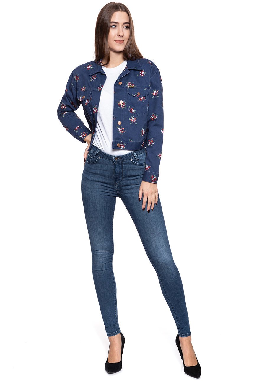 DAMSKA KURTKA JEANSOWA WRANGLER RETRO CROP JACKET BLUE DEPTHS W417WSXJY 112128796