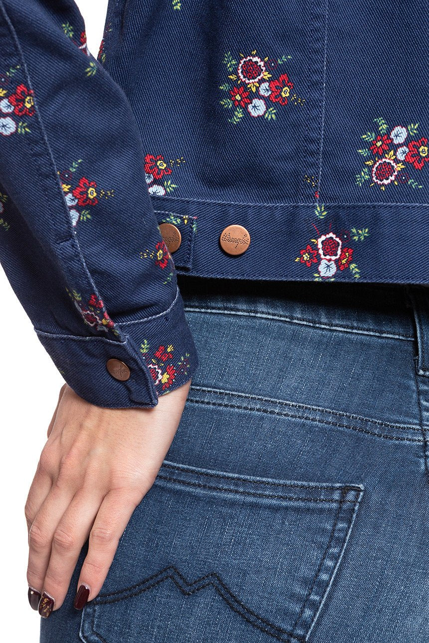 DAMSKA KURTKA JEANSOWA WRANGLER RETRO CROP JACKET BLUE DEPTHS W417WSXJY 112128796