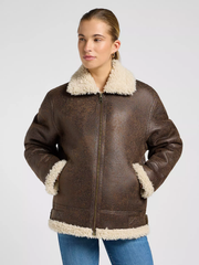 DAMSKA KURTKA LEE AVIATOR JACKET LUXE BROWN 112371079