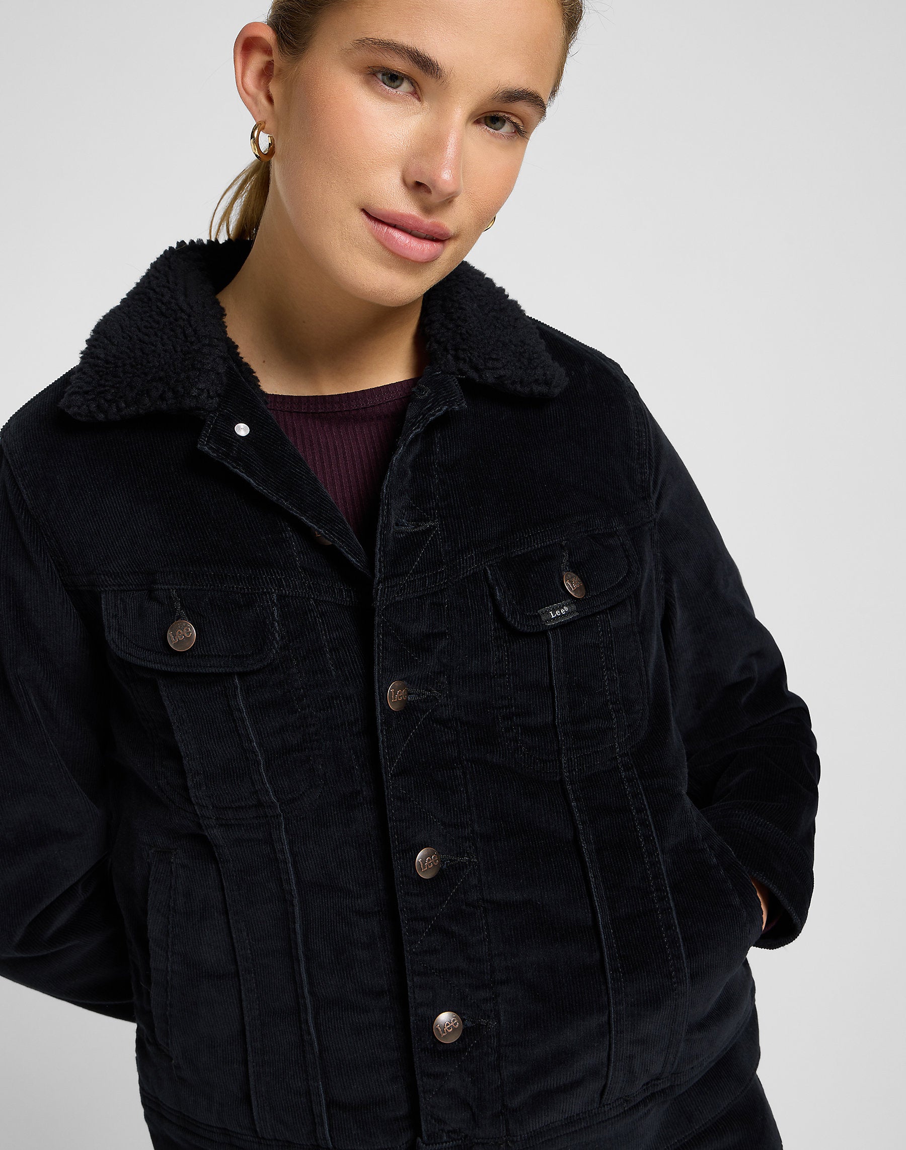 Damska Kurtka Lee Sherpa Rider JKT Unionall Black 112370870