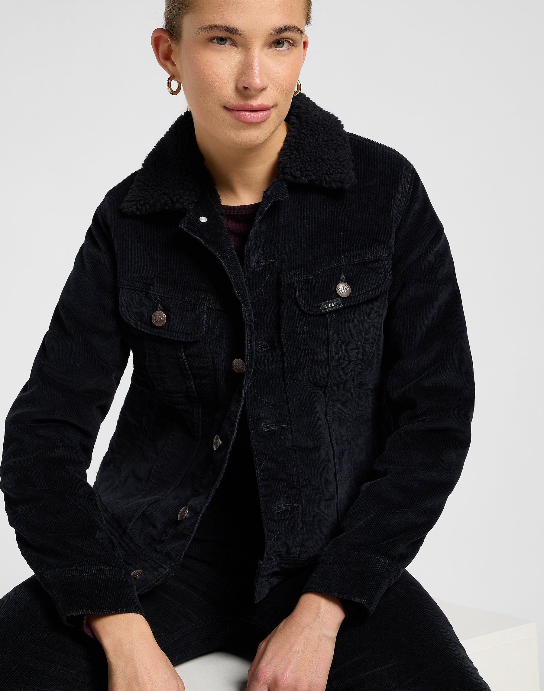 Damska Kurtka Lee Sherpa Rider JKT Unionall Black 112370870