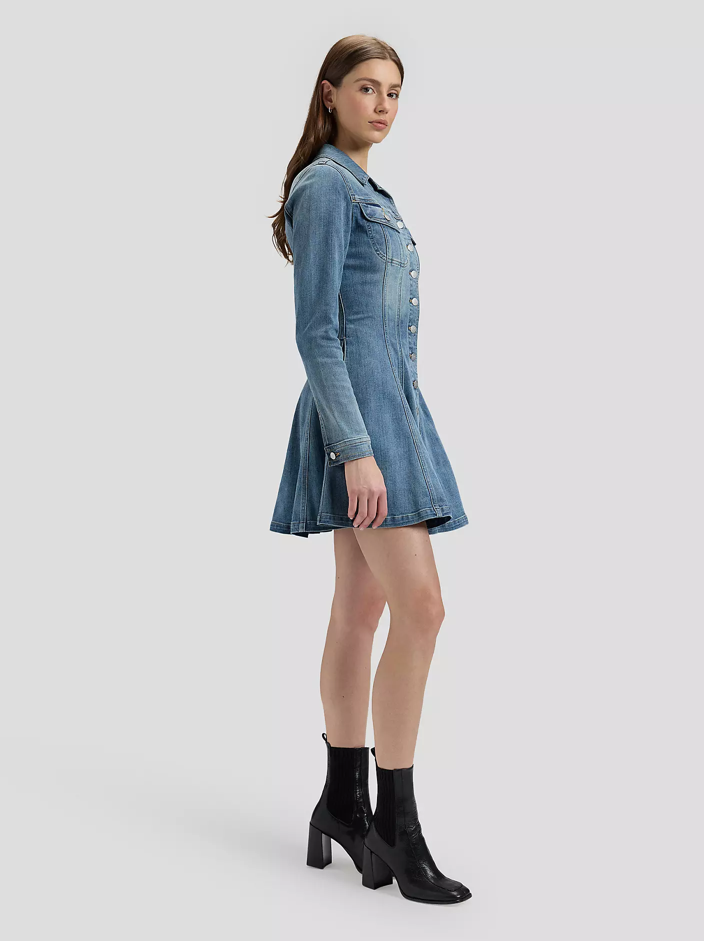 DAMSKA SUKIENKA JEANSOWA LEE LS FITTED DRESS DARK SHADE 112385521