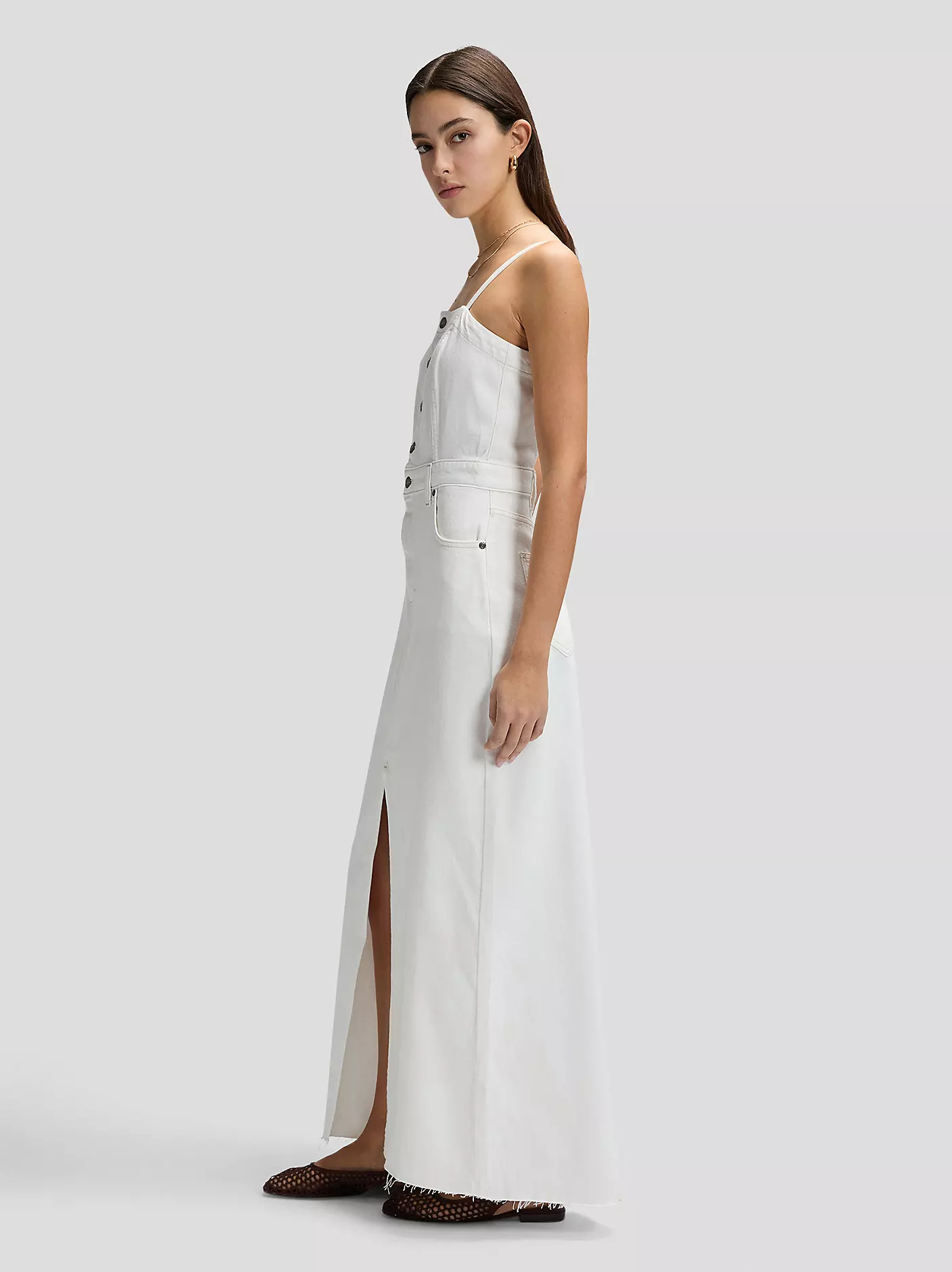 DAMSKA SUKIENKA JEANSOWA LEE MAXI DENIM DRESS POWDER WHITE 112376937