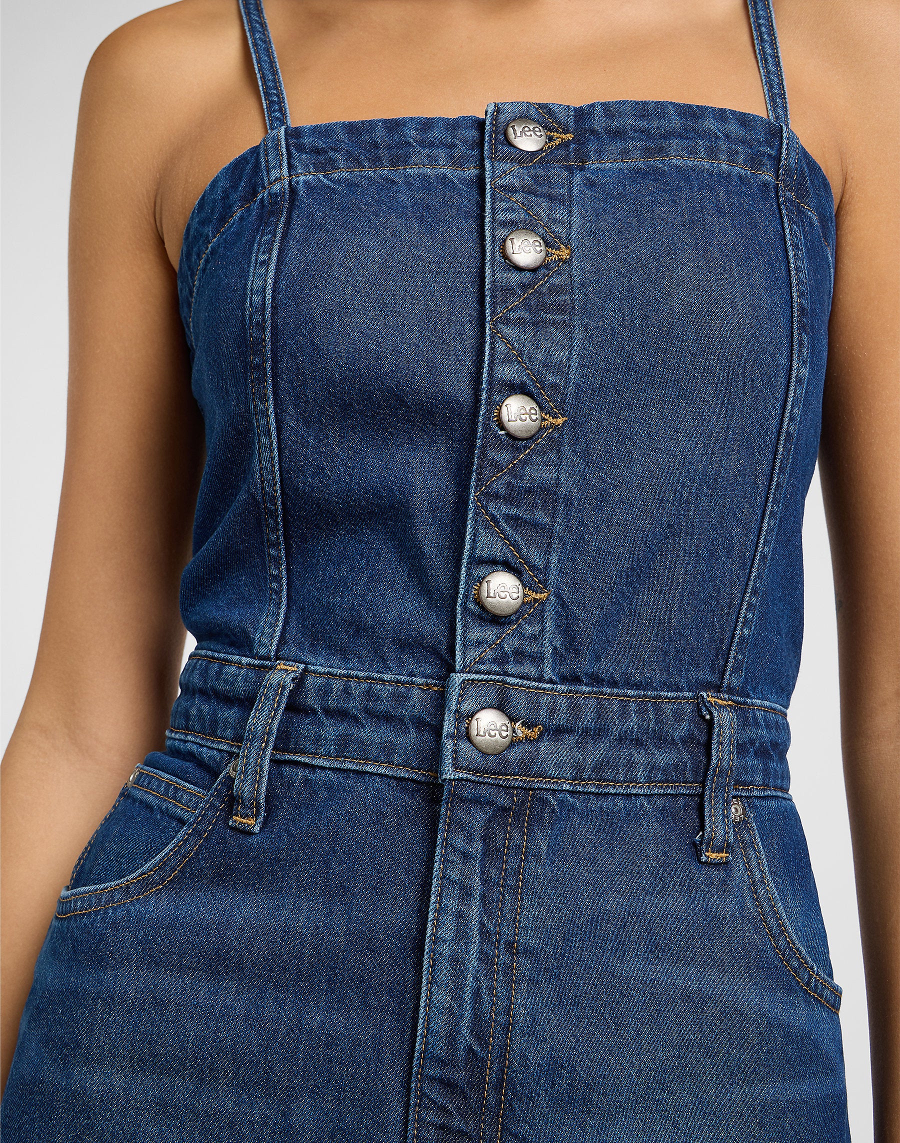 Damska Sukienka Lee Maxi Denim Dress Dark Fusion 112363487