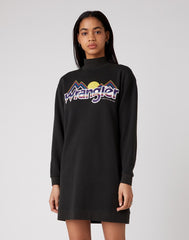 DAMSKA SUKIENKA WRANGLER HIGH NECK SWEAT DRES FADED BLACK W9P2HNXV6 112132452