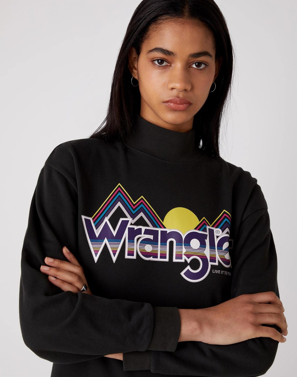 DAMSKA SUKIENKA WRANGLER HIGH NECK SWEAT DRES FADED BLACK W9P2HNXV6 112132452