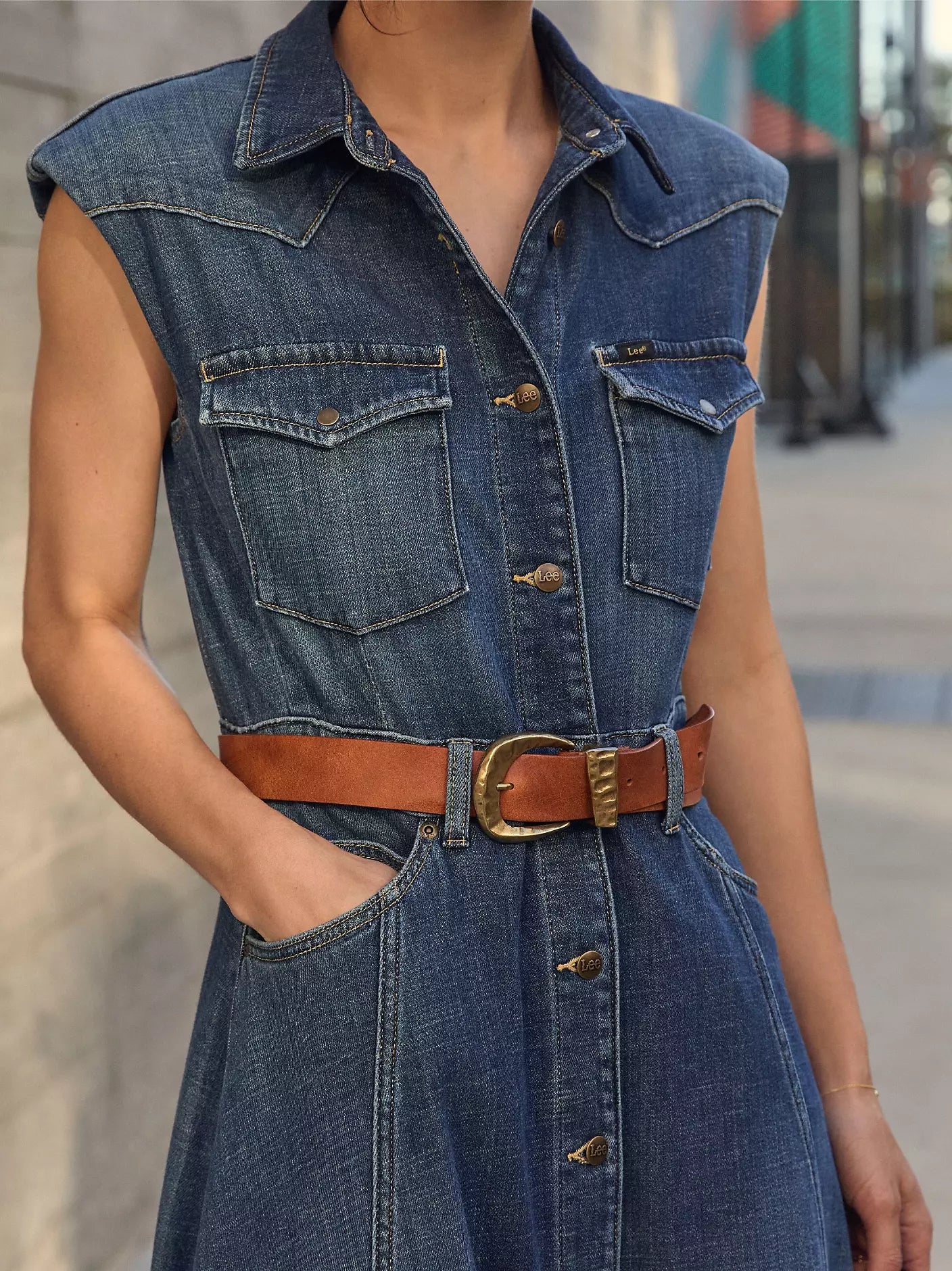 DAMSKI PASEK LEE BOHO BELT TAN 112379705