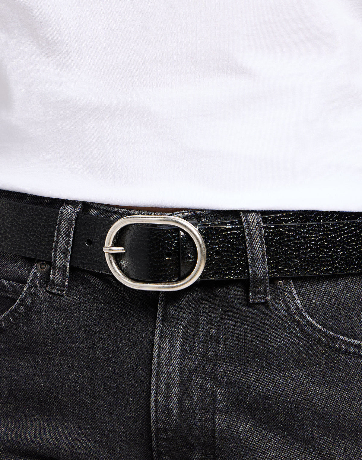 Damski Pasek Lee Wide Leather Belt Black 112331154