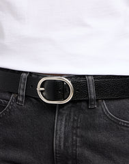 Damski Pasek Lee Wide Leather Belt Black 112331154