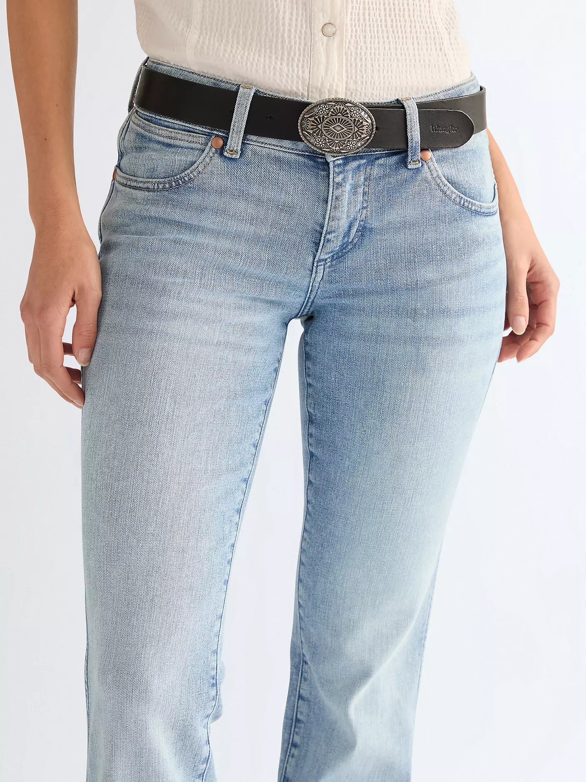 DAMSKI PASEK WRANGLER BIG BUCKLE BELT BLACK 112378837