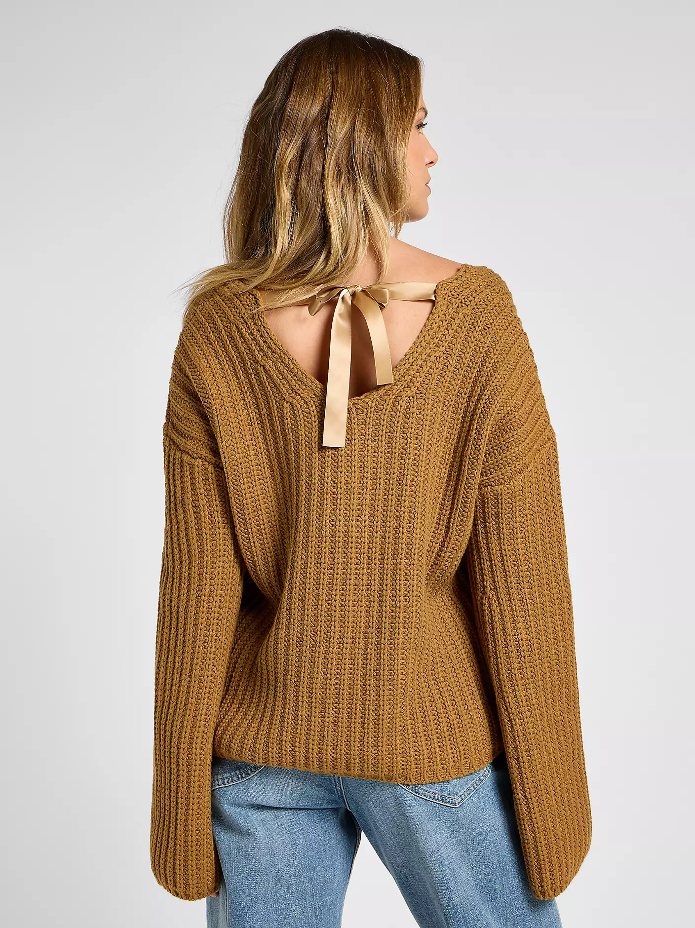 DAMSKI SWETER LEE KIMONO SLEEVE KNIT GLAZED GINGER 112358305